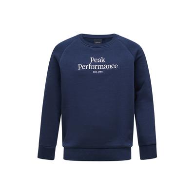 Sweatshirt PEAK PERFORMANCE "Jr Original Crew", Gr. 170, blau (dunkelblau), 80% Baumwolle, 20% Polyester, unifarben, normal normal, Sweatshirts Sweatshirt, mit sportivem Design
