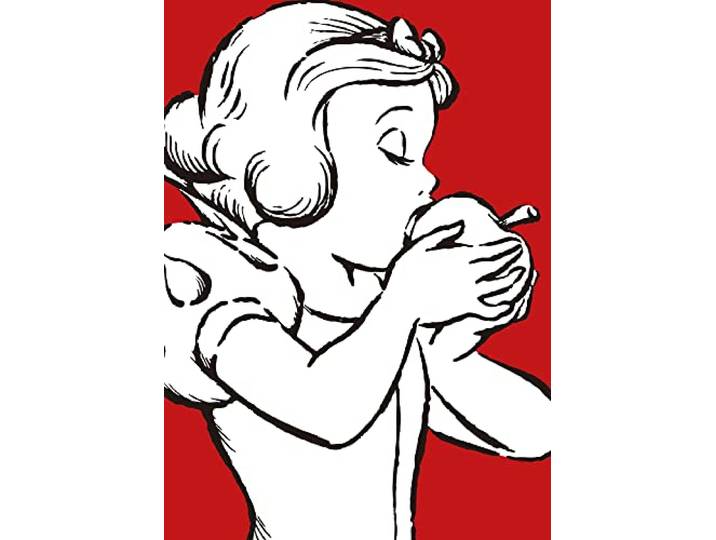 Komar Snow White Apple Bite - red - Größe: 50 x 70 cm, Wandbild, Poster, Kunstdruck (ohne Rahmen), Disney