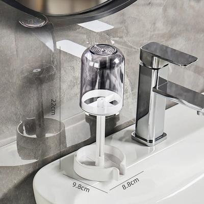 Uplifted Finds Plastic Multifunctional Bathroom Toothbrush And Cup Organizer With Dust Cover And Drainage Design purple