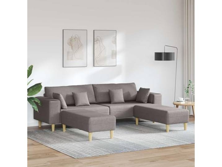 ZQQLVOO Sofa 3er Taupe Stoff Atmungsaktiver Stoff, Federkissen, Holzbeine, Sperrholzrahmen, Einfacher Aufbau