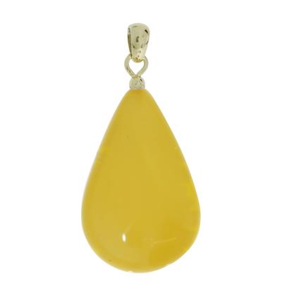 Kettenanhänger OSTSEE-SCHMUCK "Ostsee-Schmuck Anhänger", gelb, Schmuckanhänger, Damen, 40 x 18mm, Bernstein, 3,5 g, Kettenanhänger