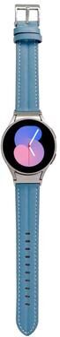 Everyday Crate Samsung Galaxy Watch 5 Genuine Leather Watch Band 40mm 44mm Grooved Replacement Strap blue