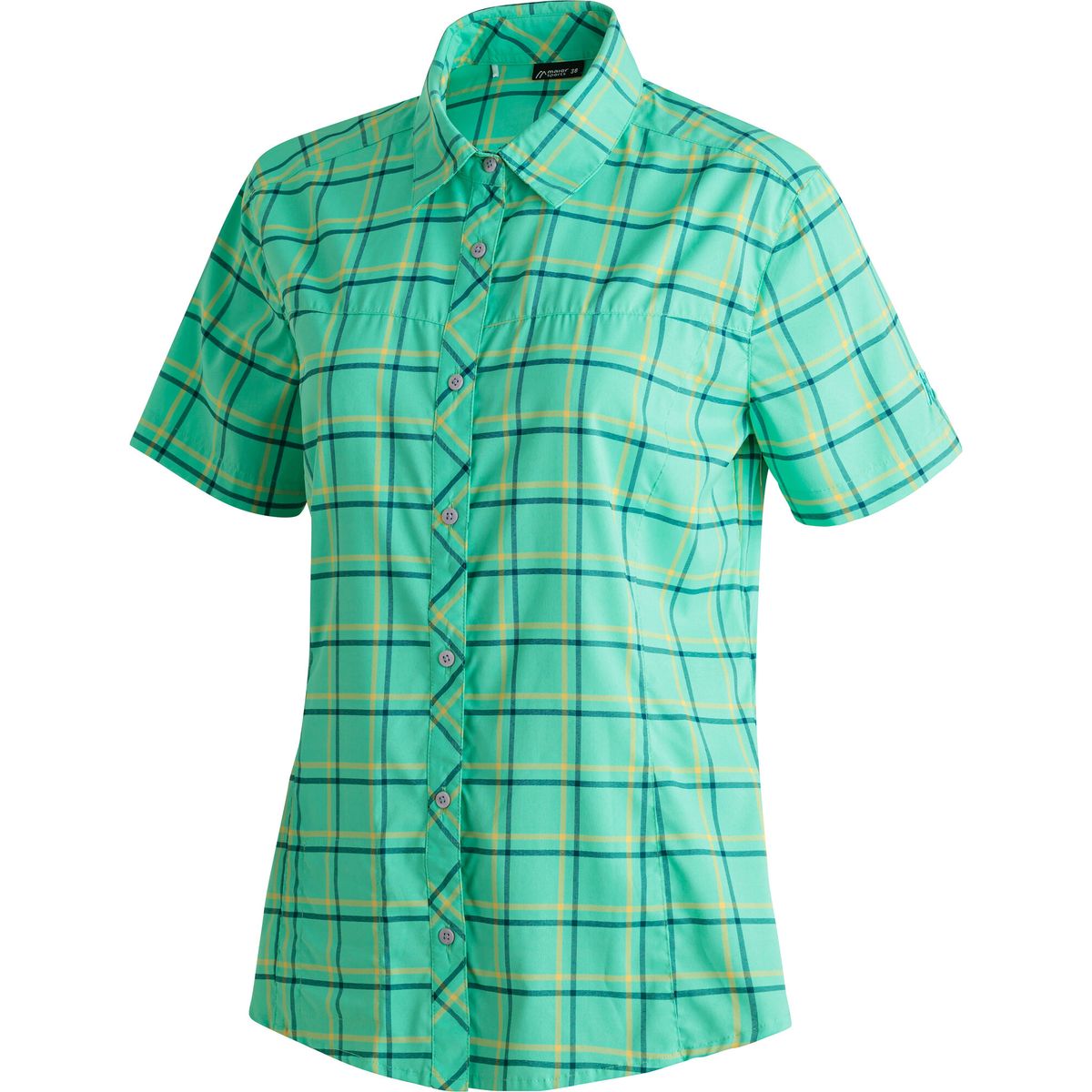 Maier Sports Kendra Short Sleeve Women green check (M20412) 38 3001034-M20412-38