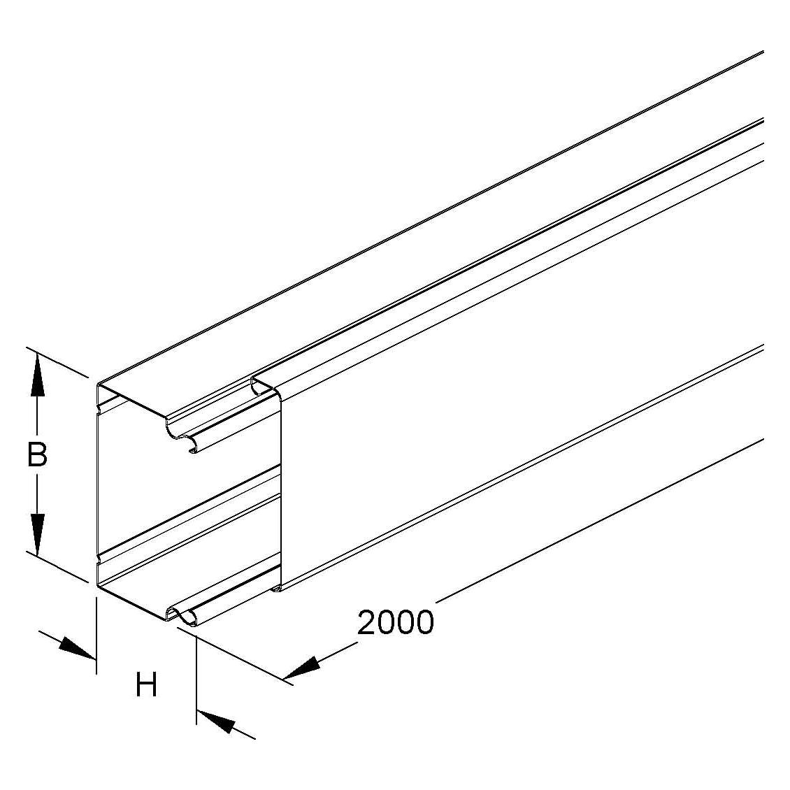 Niedax NIE LUK60.100 Leitungsschutzkanal mit Deckel 60x100x2000mm bandverz. (200 cm) (LUK60.100)