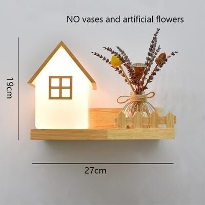 Friendly Fresh Finds Modern Wooden Plant Wall Lamp Nordic LED Light For Home Decor a