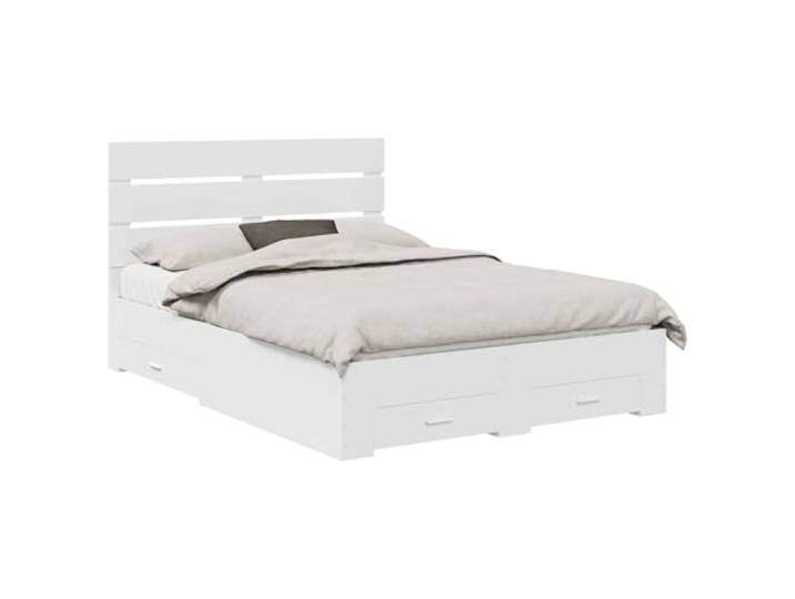 PUGYNBK Bettgestell mit Schublade, 140 x 190 cm, aus technischem Holz Integrierte Aufbewahrung, Kopfteil aus Holz, modernes Design für Schlafzimmer, einfache Reinigung