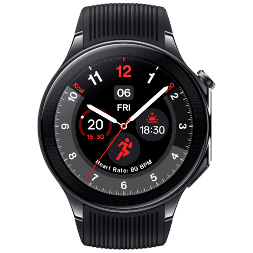 OnePlus Watch 2 Schwarz (Schwarz Rubberen Armband)