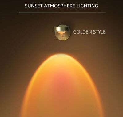 Friendly Fresh Finds LED Sunset Projection Lamp Rechargeable Magnetic Wall Light With Touch Dimming LED Sunset Projection Lamp Rechargeable Magnetic Wall Light With Touch Dimming