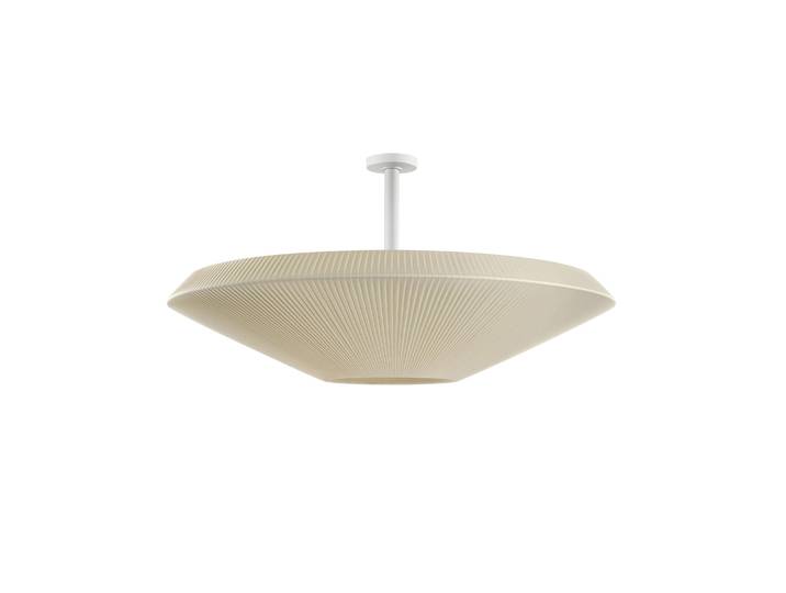 BOVER lampe de plafond SIAM 150 (Ruban crème translucide, grande structure - Fer, acier inoxydable, méthacrylate, ruban)