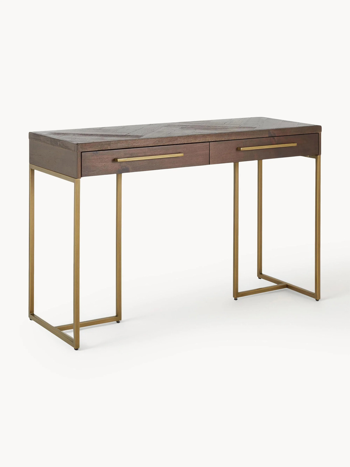 Dutchbone Visgraat sidetable Class met acaciahoutfineer, Breedte: 120 cm