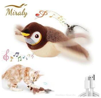Uplift Picks Rechargeable Chirping Flapping Bird Cat Toy Interactive Plush Touch Activated Toy Rechargeable Chirping Flapping Bird Cat Toy Interactive Plush Touch Activated Toy
