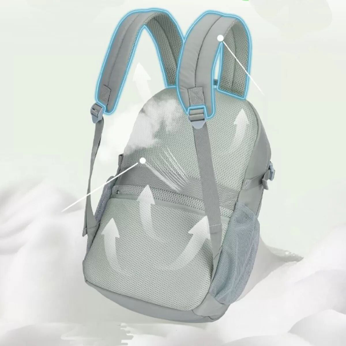 INF Leichter Wanderrucksack 20-35L - Wasserabweisender Polyester-Tagesrucksack für Reisen, Sport, Schule Grau