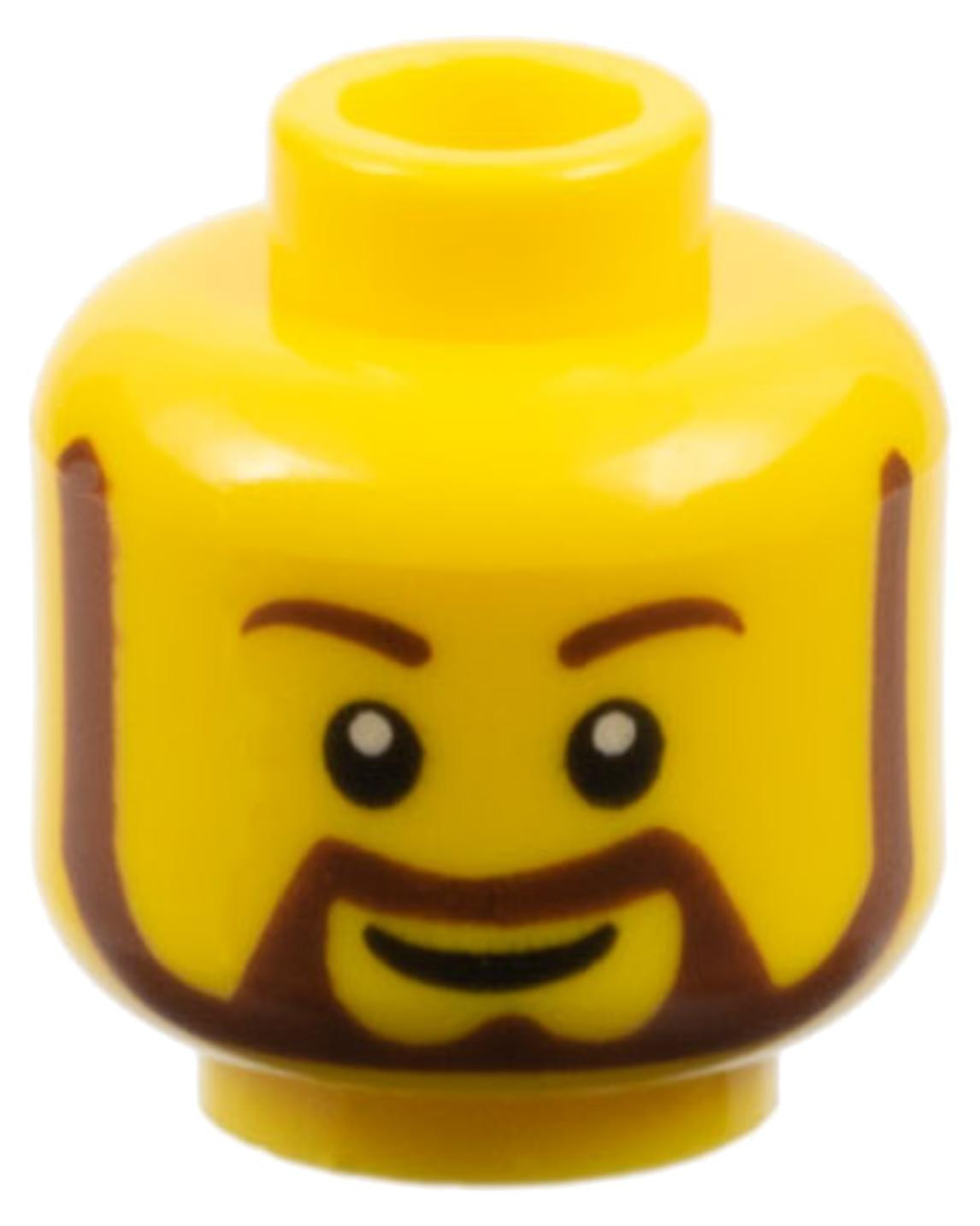 LEGO gele minifiguur met roodbruine baard (3626pb0332)