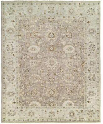 KALATY Traditional Grey Hand-Knotted Wool Area Rug