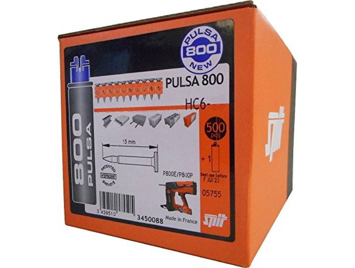 Spit HC6-15 Lot de 10 clous spéciaux avec cartouche de gaz