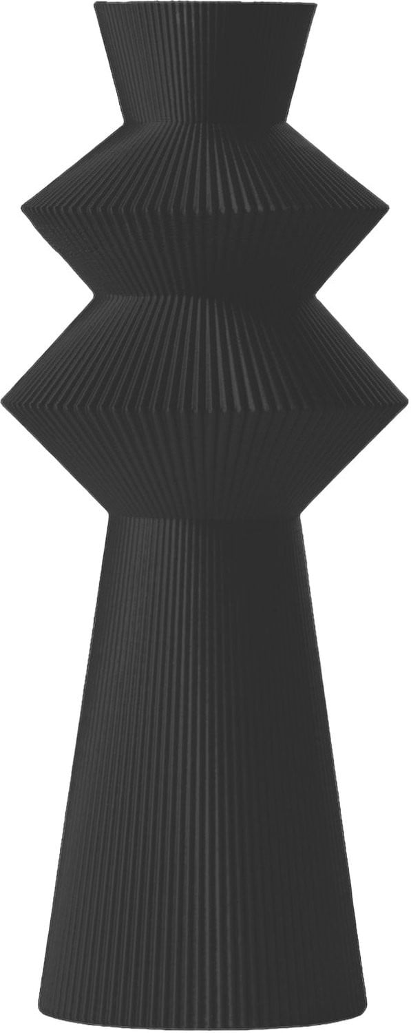Layvo NERON Vaasje Zwart - 20 cm - Modern vaasje van gerecycled plastic