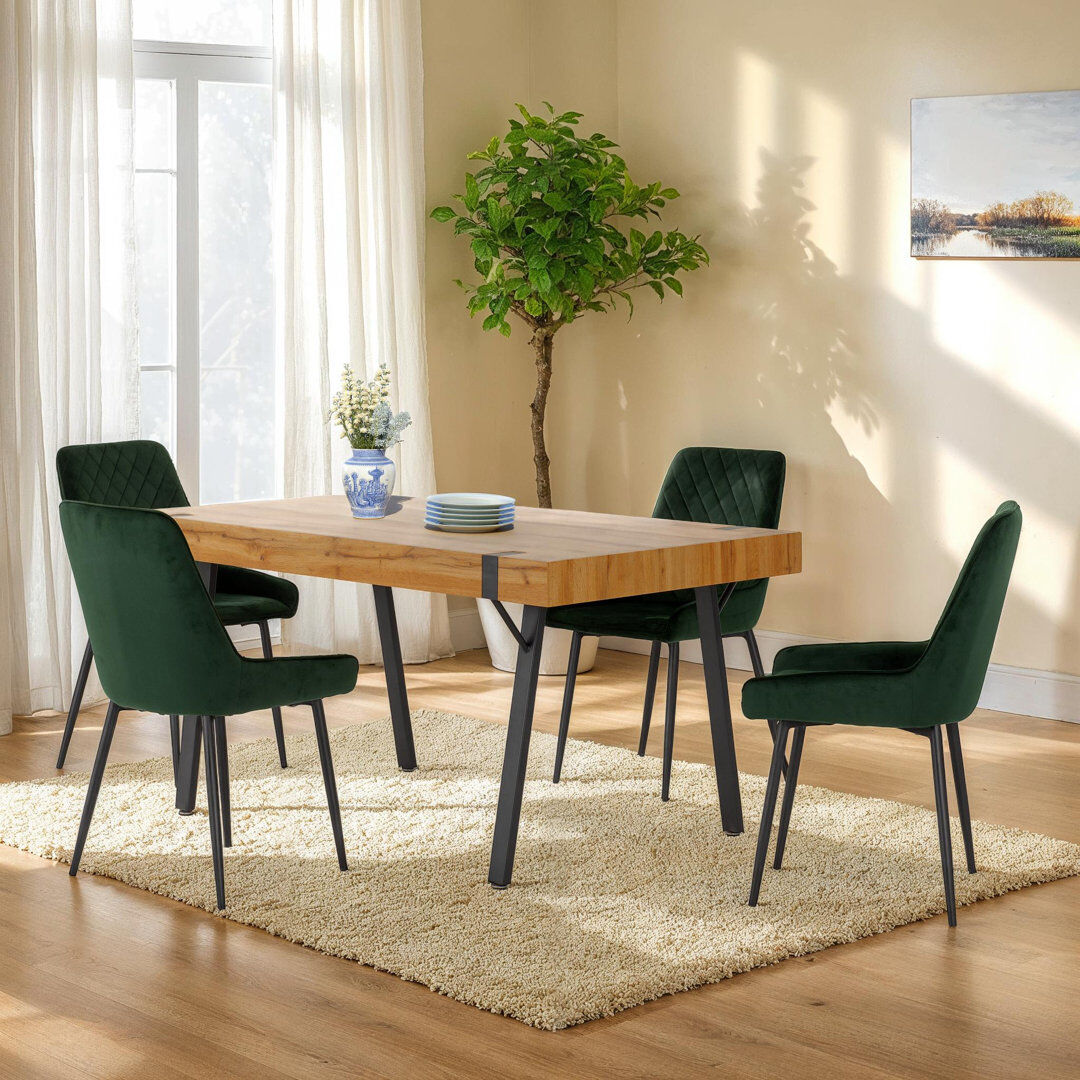 George Oliver Alcott 4 -Person Dining Set Emerald Green 4