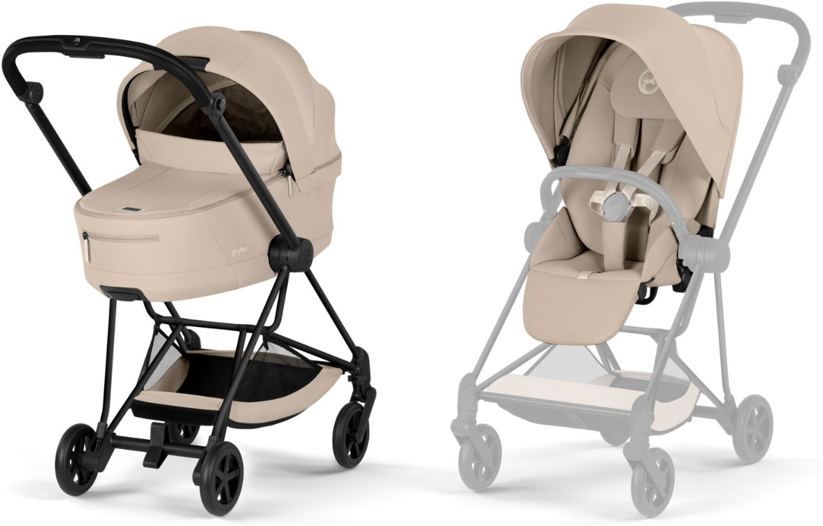 Cybex Platinum Cochecito 2 en 1 Mios Comfort - Matt Black Cozy Beige