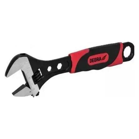 Dedra Verstellbarer Schraubenschlüssel 250 mm, CrV-Stahl, Gummigriff (12B125)