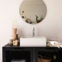 Elegantes Waschbecken aus Marmor- und Premium-Terrazzo Made White