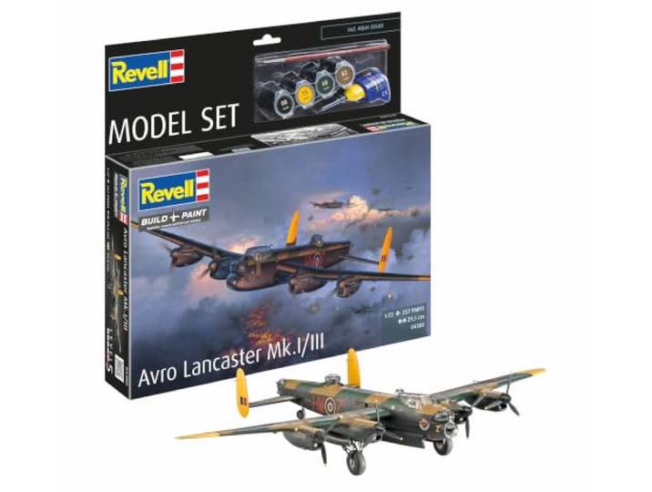 Revell Model Set 64300 Avro Lancaster Mk.I/III Schaal 1:72 Ongebouwd/Ongelakt Plastic Model Kit Met Accessoires