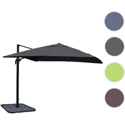 Gastronomie-Ampelschirm HWC-A96, Sonnenschirm, 3x3m (Ø4,24m) Polyester/Alu 23kg ~ anthrazit mit Ständer