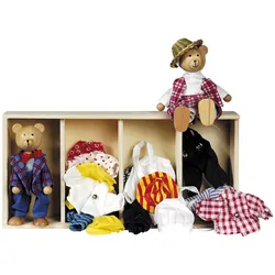 Goki Dollhouse trägt Puppen + Kleidung
