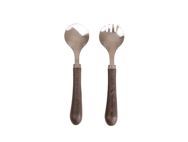 Couverts À Salade\, Bois De Wengé/acier Inoxydable\, 23 Cm Astrid / Sagaform