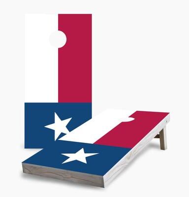 Skip's Garage Texas State Flag Cornhole Boards