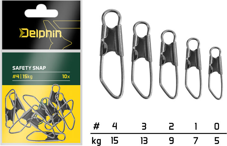 Delphin Safety snap / par 10 #3/13kg Gray, Gold, Silver #3/13kg