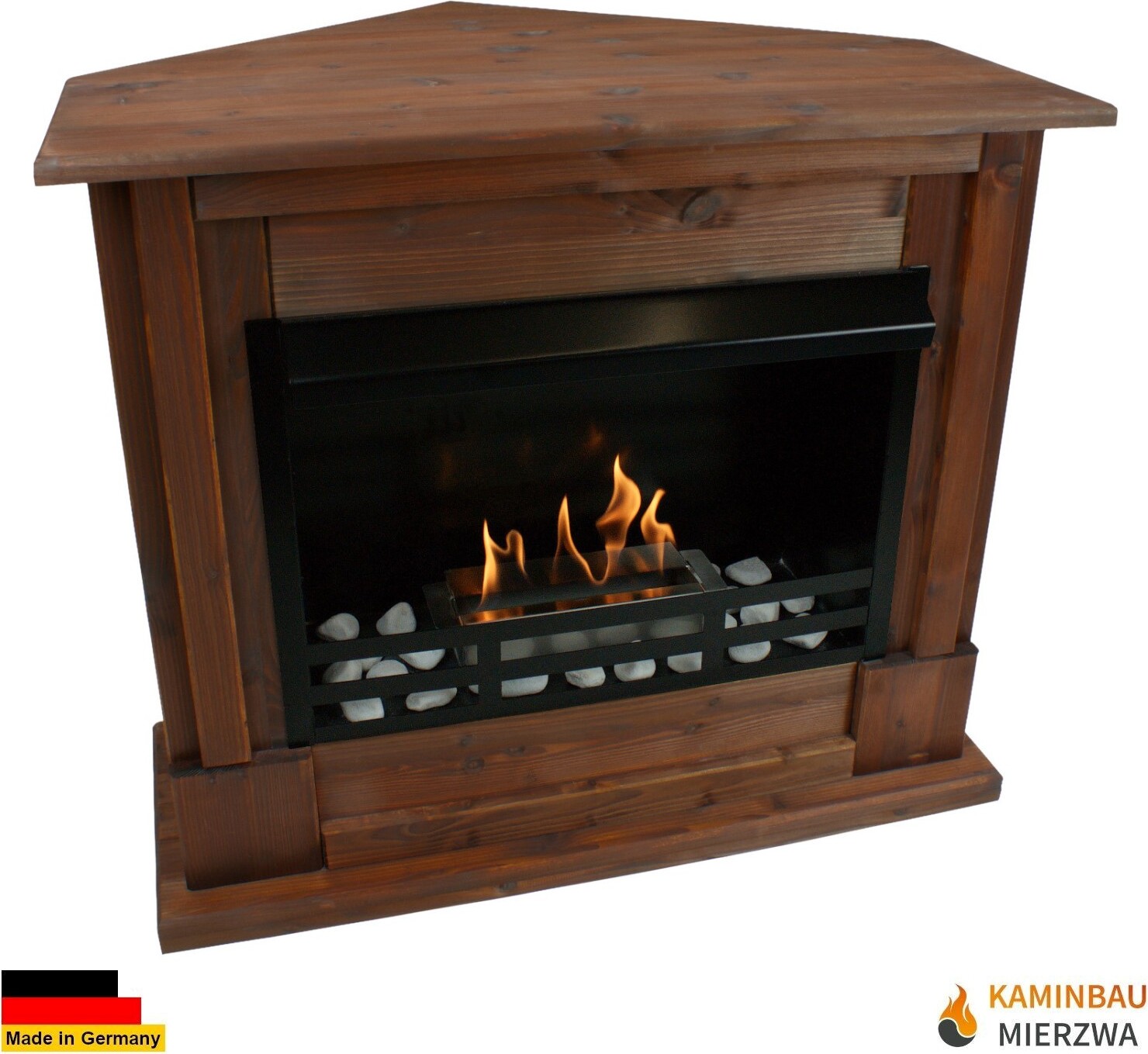 Gelkamin Ethanolkamin Kaminofen Eckkamin Rafael Deluxe - Nussbaum