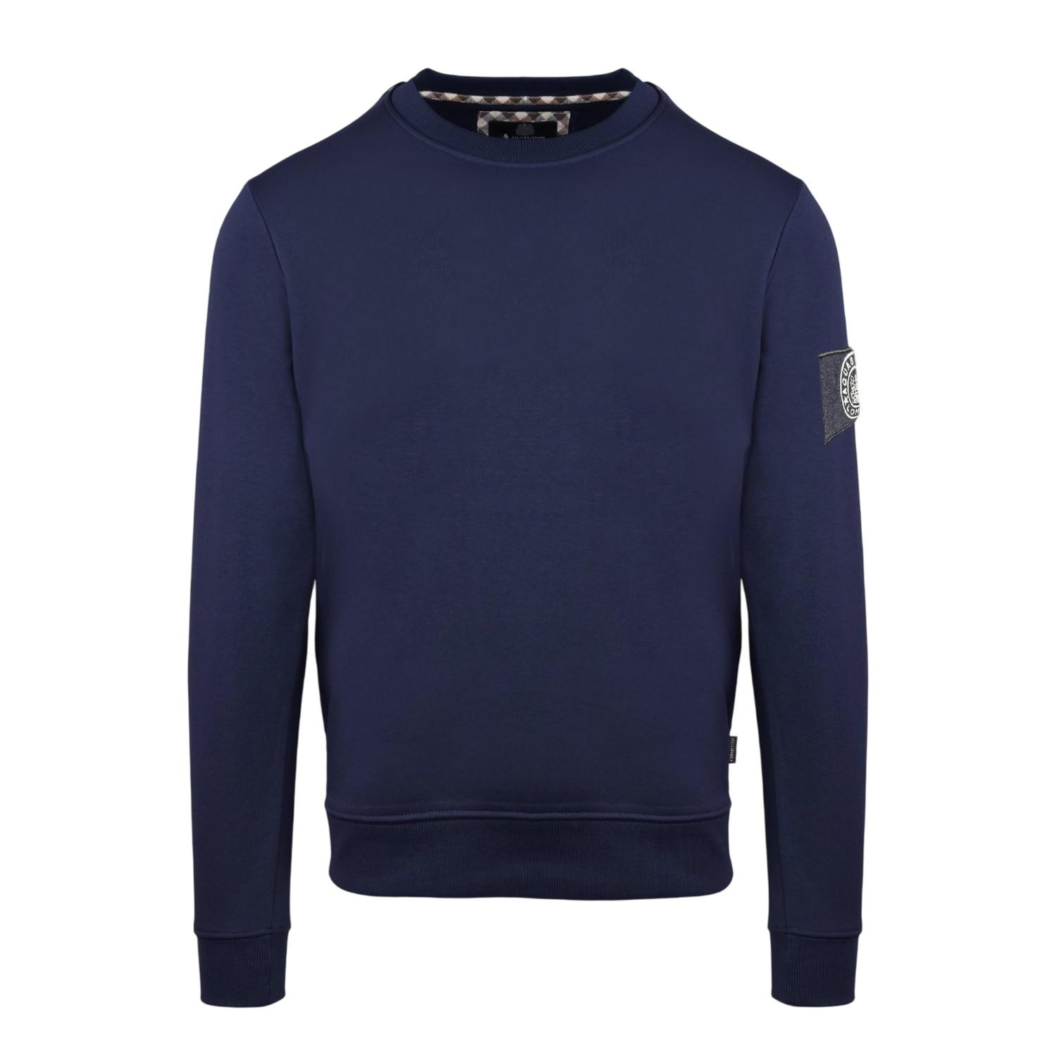 Aquascutum Heren Patch Sweatshirt (Marine)