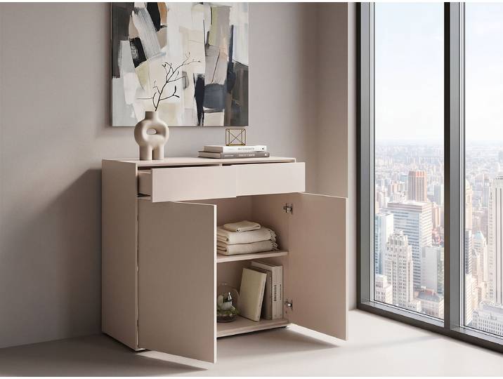 Commode 90 x 86 x 39cm Beige/Cachemire