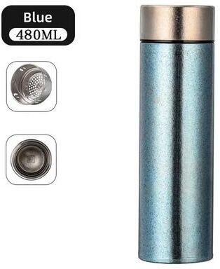 Uplifted Finds JUSTINLAU Pure Titanium Insulated Cup Lightweight Thermal Bottle For Business & Travel blue