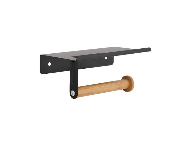 Toilettenpapierhalter SPIRELLA Tarek matt Schwarz , schwarz, B:10,7cm H:8,2cm L:18,8cm, Toilettenpapierhalter, Toilettenpapierhalter