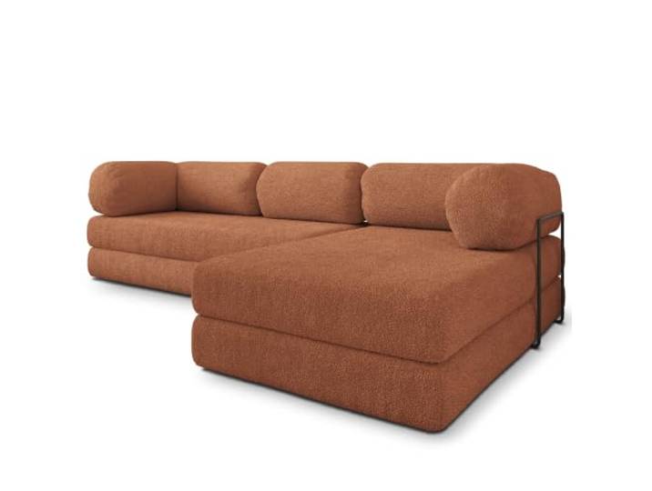 Masseno Schaumstoff-Ecksofas KELI mit Metallgestell, Modulares Schlafsofa aus Schaumstoff, Klappbares Bodensofa, Schlaffunktion, Ohne Montage - Orange, Quelle 54