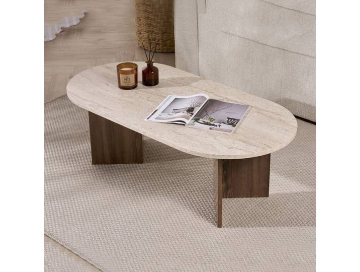 Ttable basse Elain Dmora en bois noble marron noyer 119x60x40h cm
