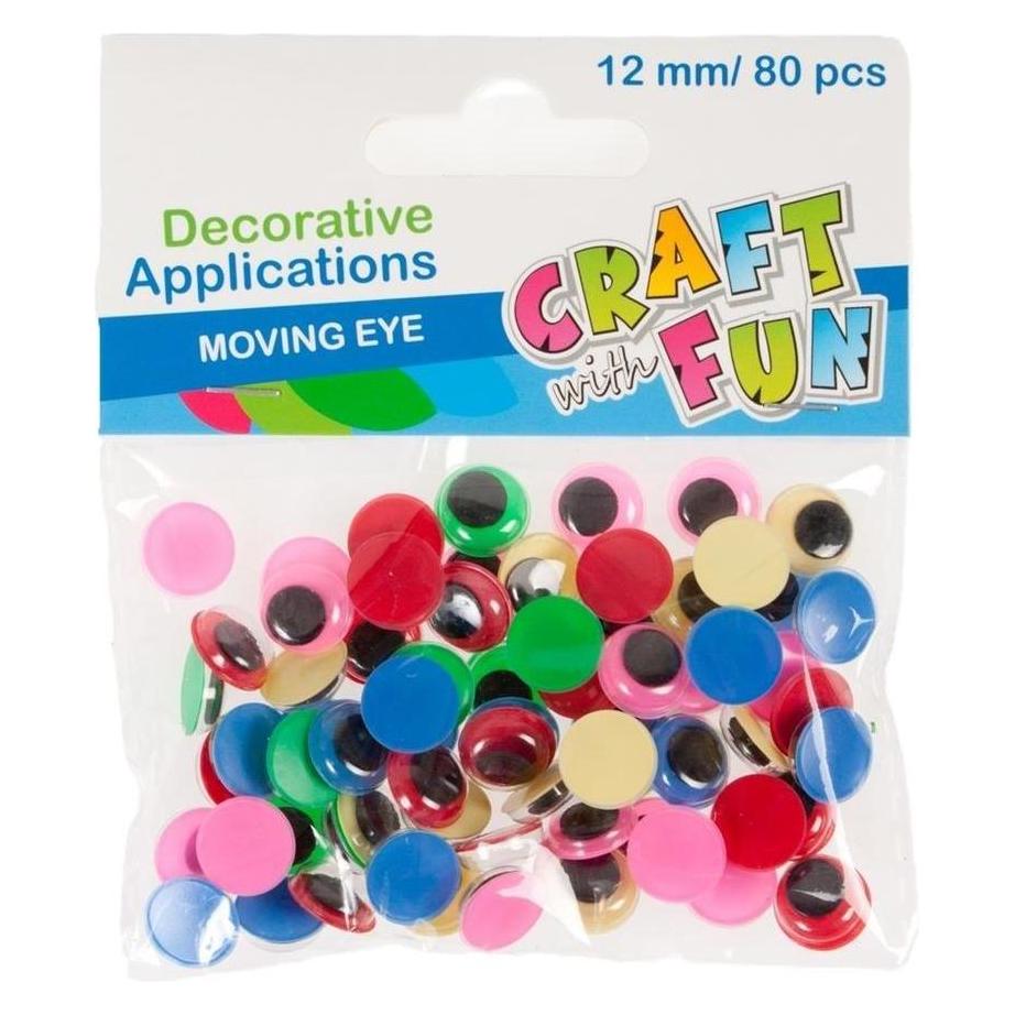 Craft with Fun Dekoornament bunte Augen 12mm 80 Stk (41325914)