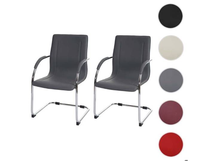 MCW 2x Chaise de salle à manger Samara PVC acier brun