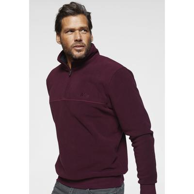 Fleecepullover MAN'S WORLD, Herren, Gr. M (48/50), rot (burgund), Obermaterial: 100% Polyester, normal, Rippbündchen, Sweatshirts Fleecepullover, für die Übergangszeit aus Fleece, schnelltrocknend, Topseller