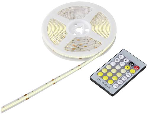 Sygonix SY-5773492 LED-Streifen-Komplettset mit Stecker 230V 5m Warmweiß bis Tageslichtweiß 1St.