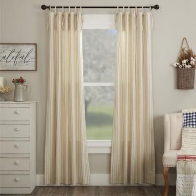 VHC Brands Betsy Stripe Tie Top Panel Set of 2