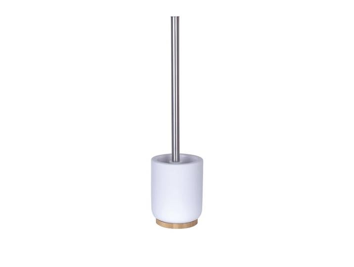 Sadena Wc-Bürstengarnitur, Weiss, Metall, Bambus, 10x32.5x10 cm, Bürstenkopf austauschbar, Badezimmer, WC Ausstattung, WC Bürstengarnitur