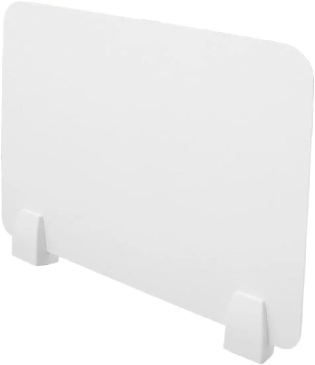 Set van 4 witte bureau scheidingswanden voor privacy en geluidsreductie