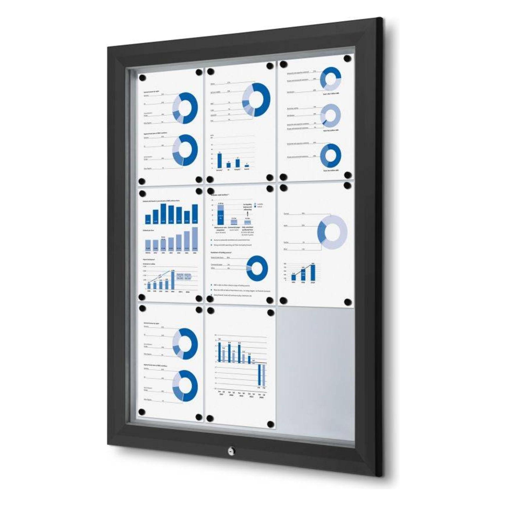 Showdown Displays Showdown Displays Schaukasten Premium schwarz 9x DIN A4 (80.50 x 106.70 cm) (SCT9xA4PHC9005)