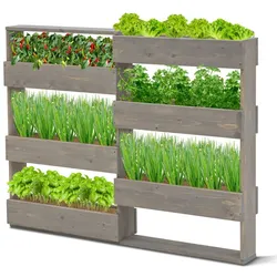 Coemo Vertikalbeet Riga Kräuterbeet Holz 6 Pflanzkästen