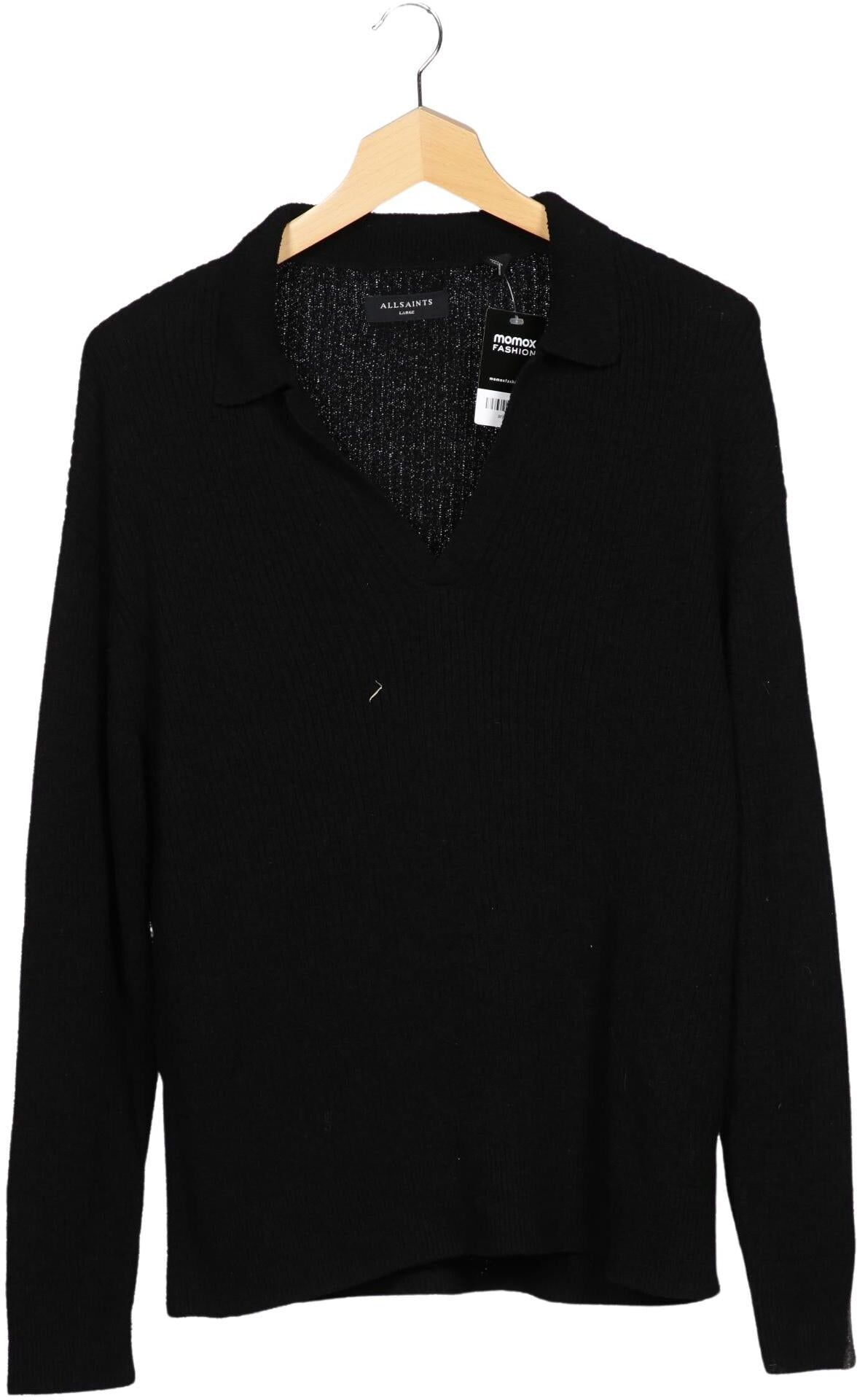 All Saints Herren Pullover, Schwarz, Gr. L, Baumwolle / Synthetik - Second Hand