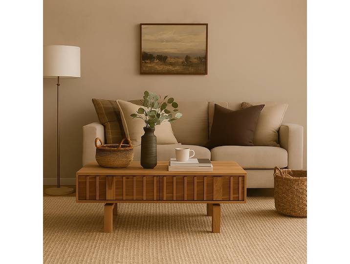 Massiver Couchtisch 110 x 40 x 60cm Braun