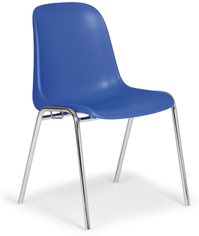 B2B Partner Esszimmerstuhl aus Kunststoff ELENA, blau, Chromfüße