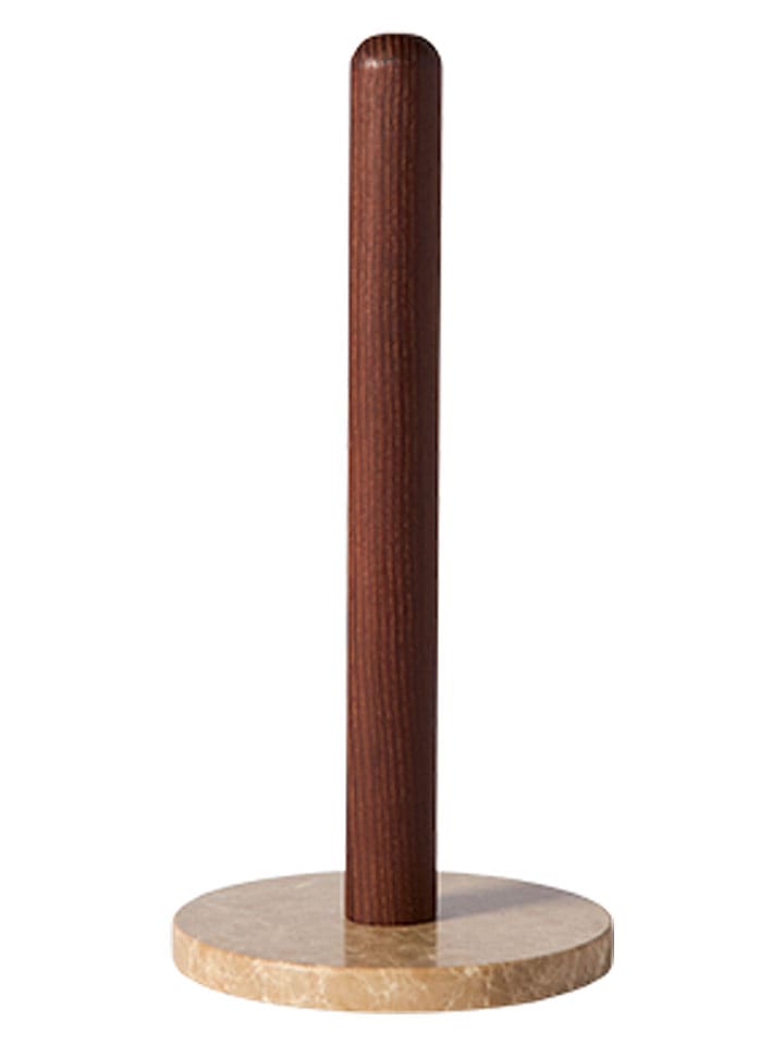Muubs Küchenrollenhalter "Yami" in Braun/ Weiß - (H)31 x Ø 15 cm - onesize